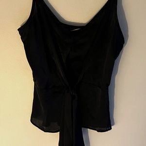 Anthropologie Navy Silk/Satin Top